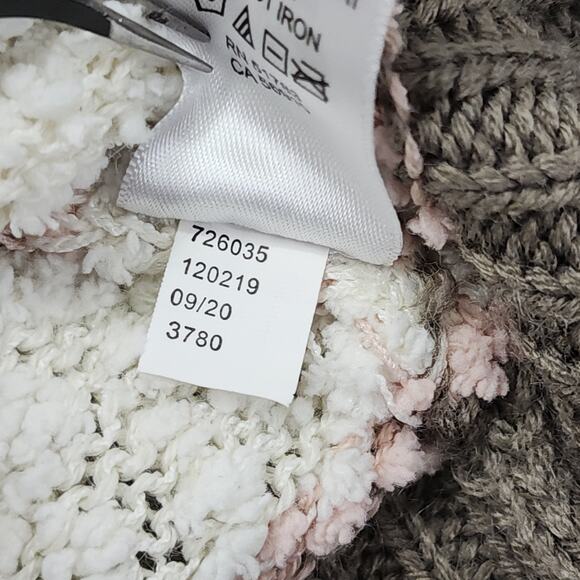 Maurices Sweater Womens M Brown Cream Pin Striped Hooded Pullover Popcorn Knit - Picture 6 of 9